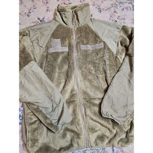 Vintage Rothco US Army Military Full Zip Brown Fleece Jacket Polartec Large